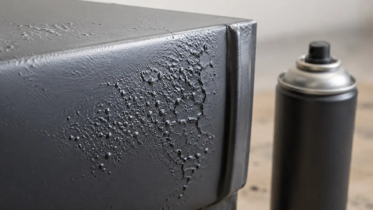 Blasen und Risse im Lack durch zu kurze Zwischentrocknungszeit bei Mehrschichtlackierung mit Spraydose